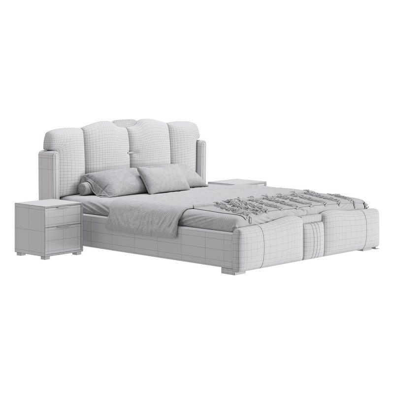 Modern Wingback Upholstered Headboard Bed Image 16