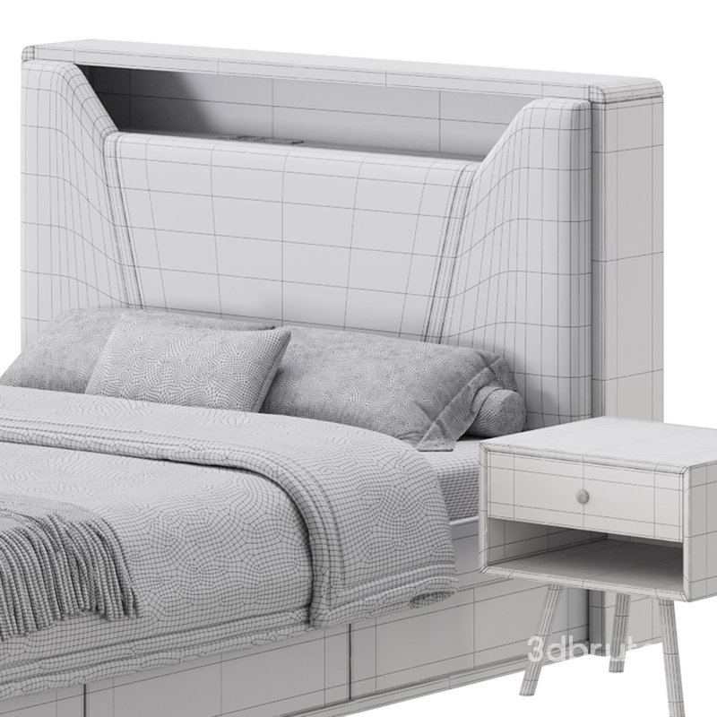 Gray Faux Leather Upholstered Bed Image 18