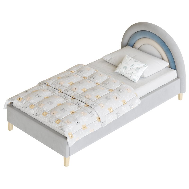 Rainbow Kids Velvet Finish Bed Image 16