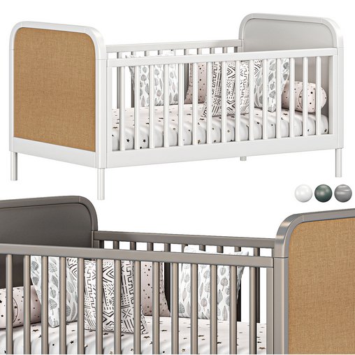 Maren White and Cane Baby Crib By Crateandbarrel