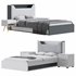 Gray Faux Leather Upholstered Bed - Thumbnail 1