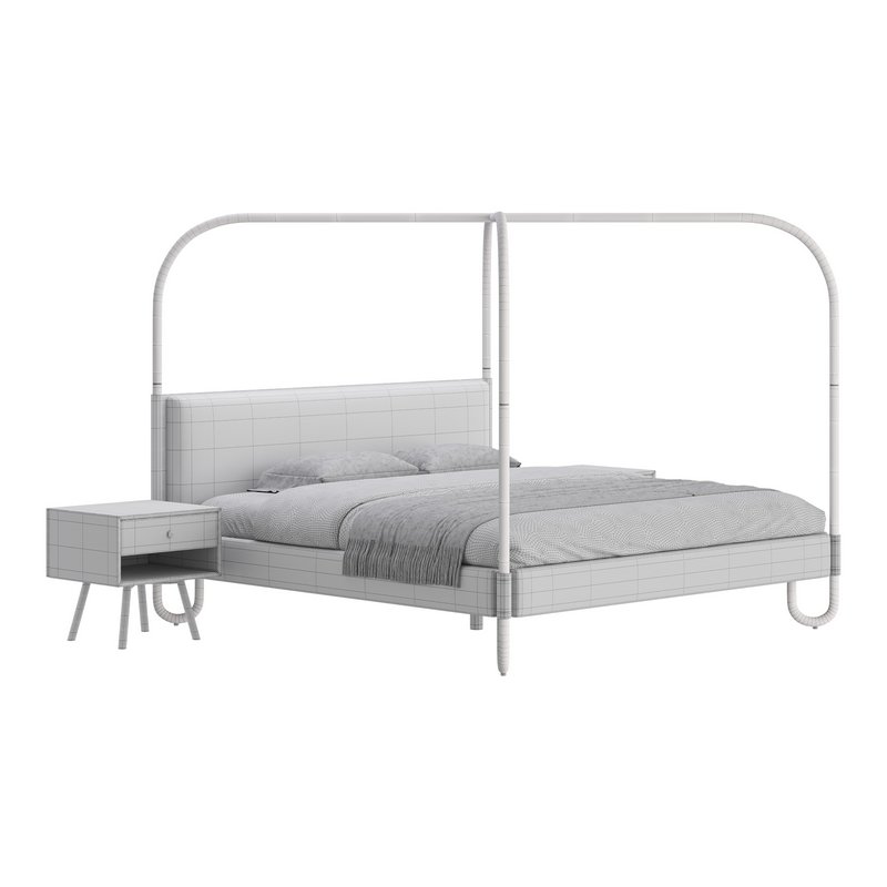 Gracia King Upholstered Canopy bed Image 18