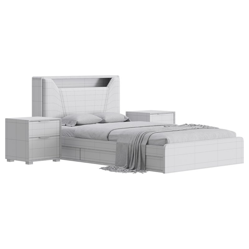 Gray Faux Leather Upholstered Bed Image 17