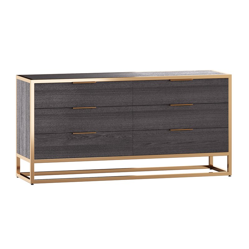 Oxford Black 6-Drawer Dresser Image 1