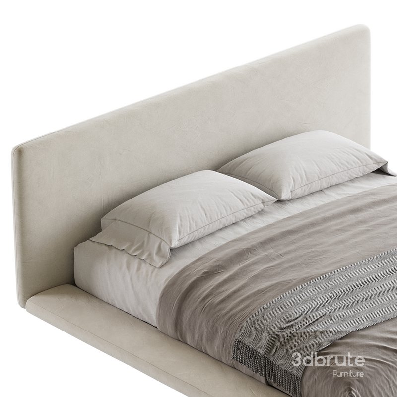 Cesar Suede Fabric Contemporary Minimalist Bed Frame King Size Image 16