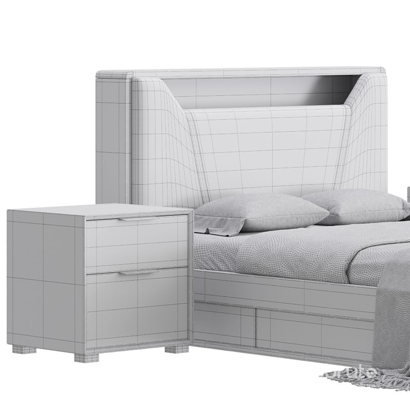 Gray Faux Leather Upholstered Bed Image 19