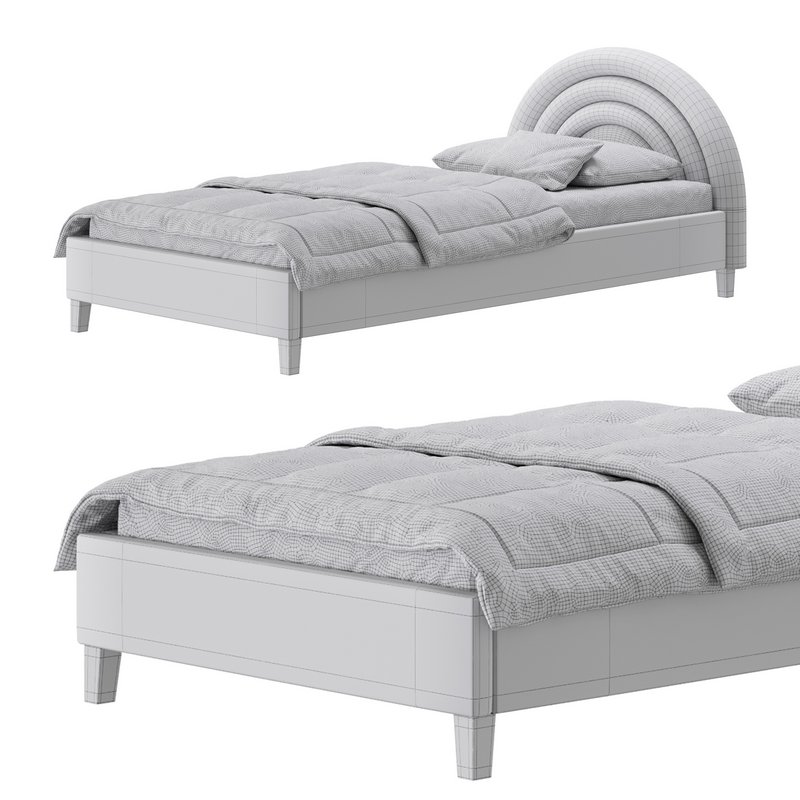 Rainbow Kids Velvet Finish Bed Image 19