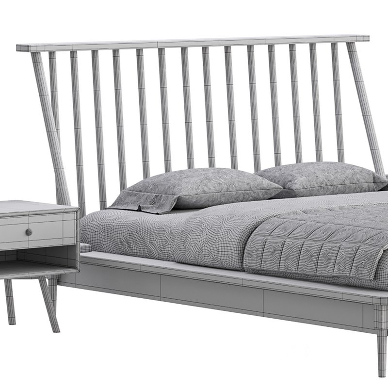 Walker Edison Modern Boho Queen Size Solid Wood Platform bed Image 19