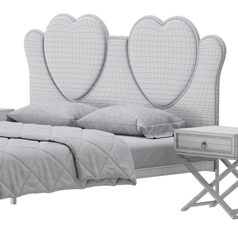Glam Upholstered Headboard Bed Image 19