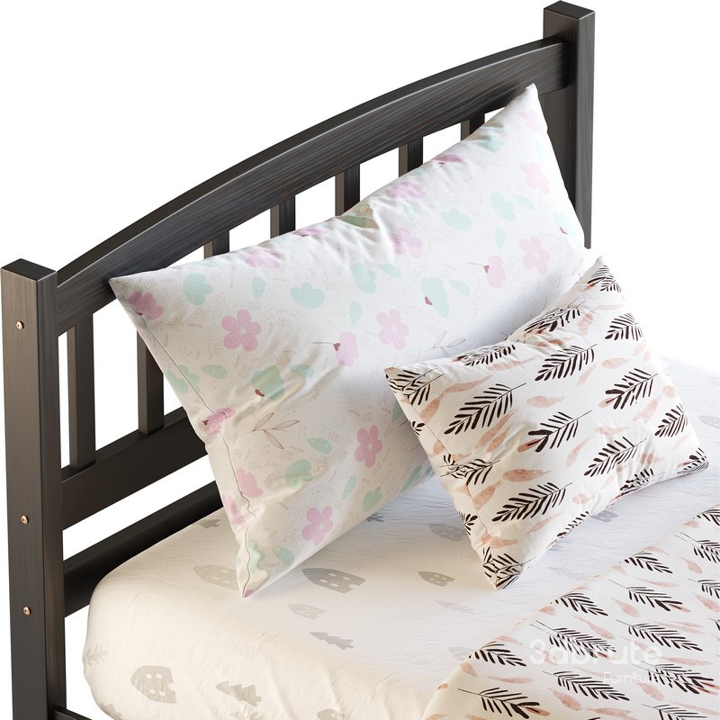 Twin Size Platform Bed Wood Bed Frame with Trundle Image 17