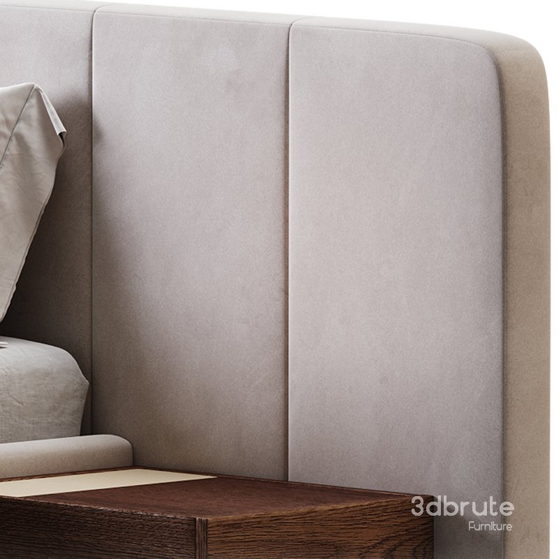 American Queen Size Bed Offered in Velvet with Floating Nightstands Image 18