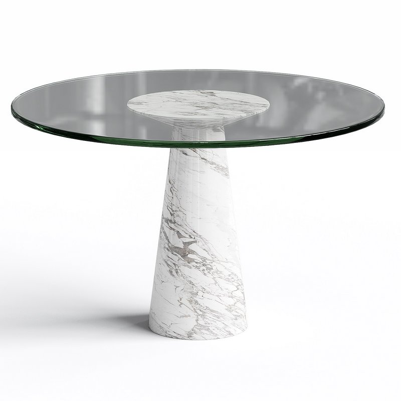 Angelo Mangiarotti Round Pedestal Dining Table Image 1