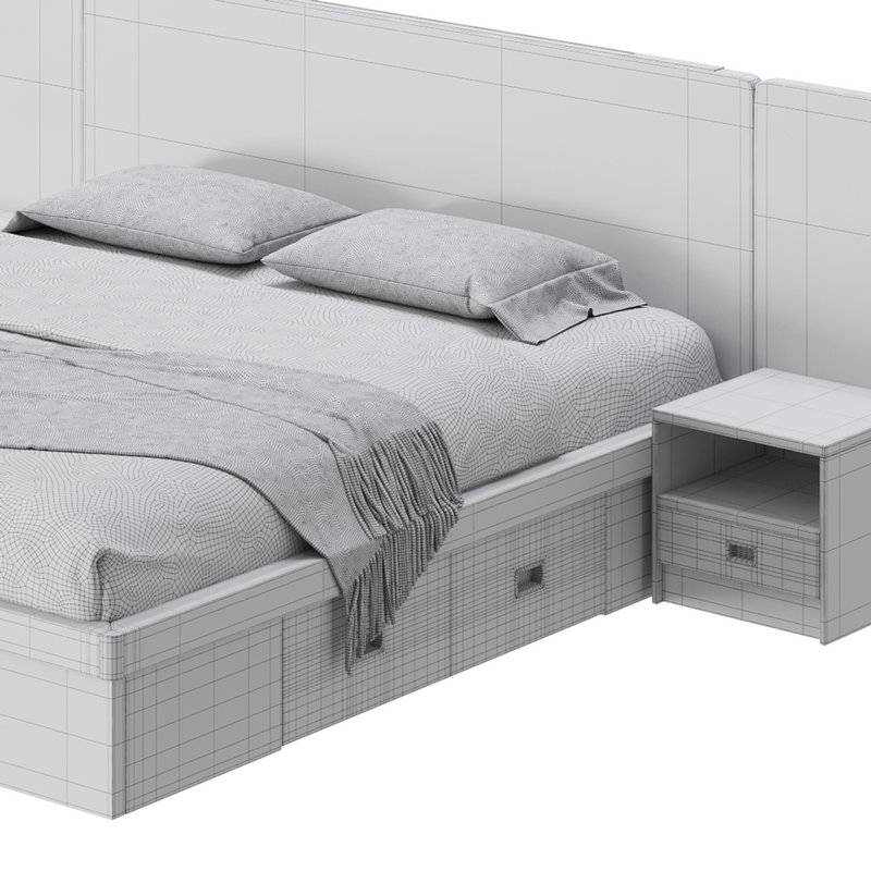 Brown Wooden Panel Bed Image 17