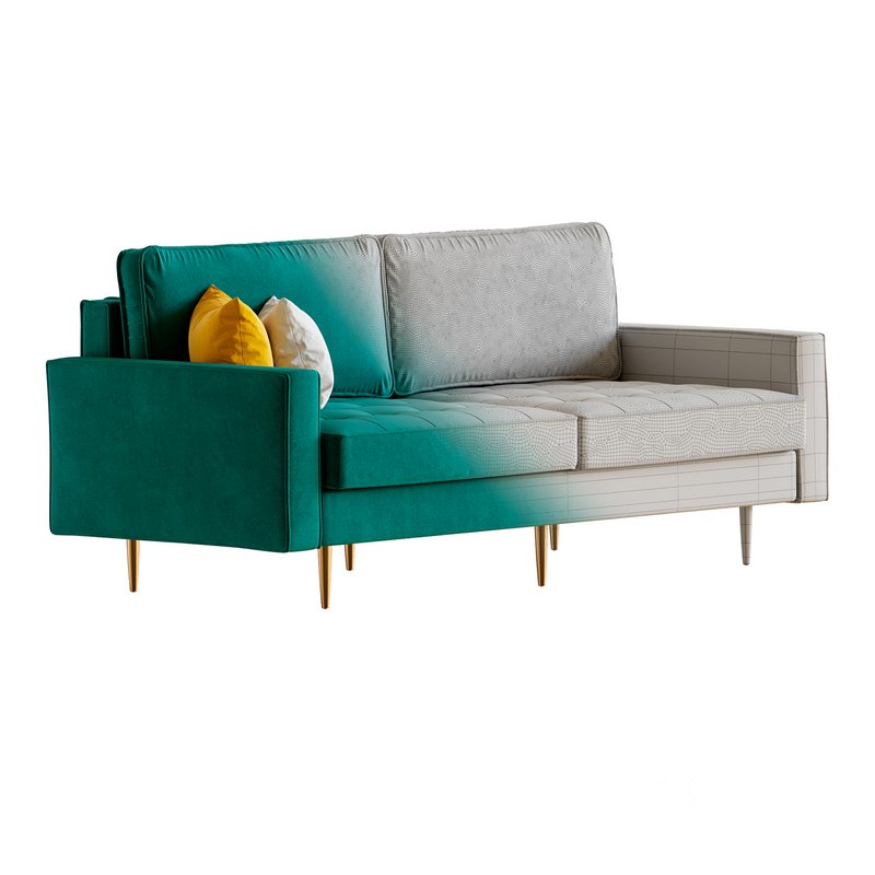 Velvet Fabric Sofa Couch Image 20