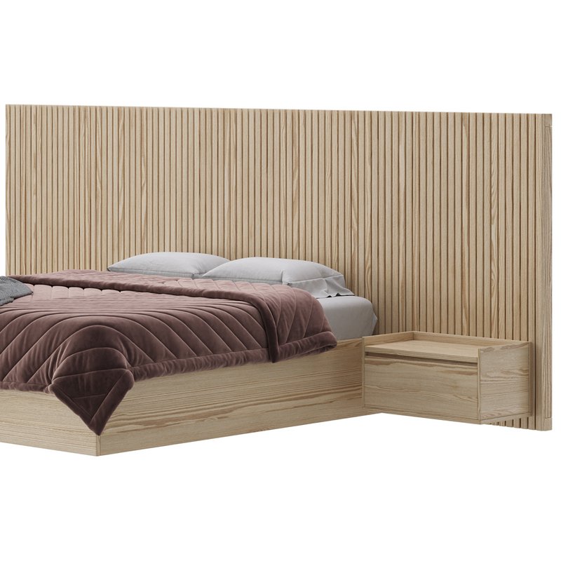Batten White Oak King Plinth-Base Storage bed Image 22
