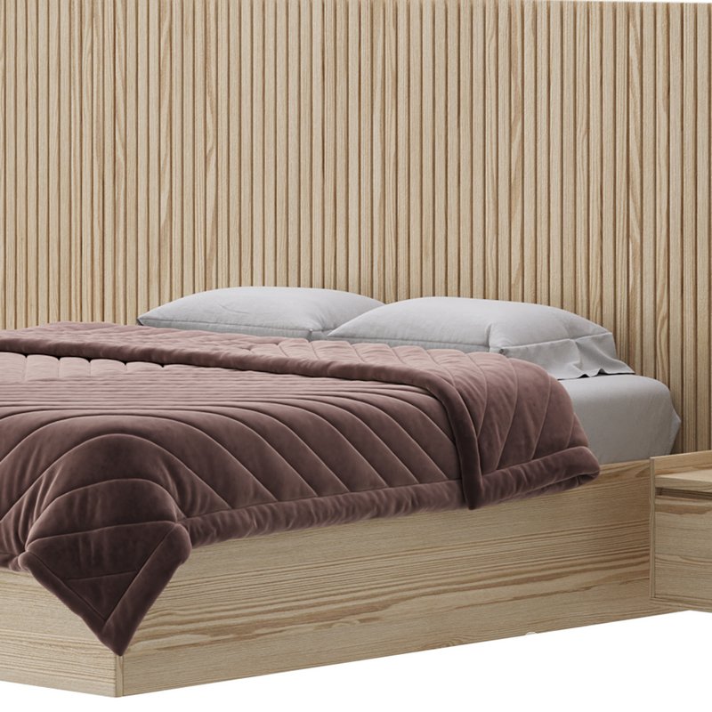 Batten White Oak King Plinth-Base Storage bed Image 23