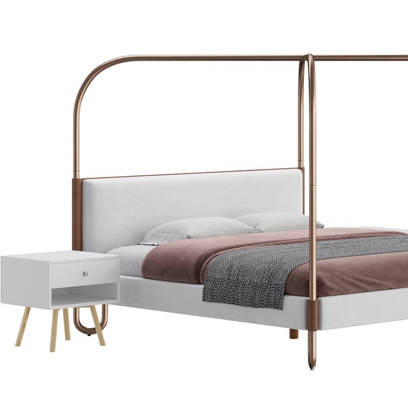 Gracia King Upholstered Canopy bed Image 2