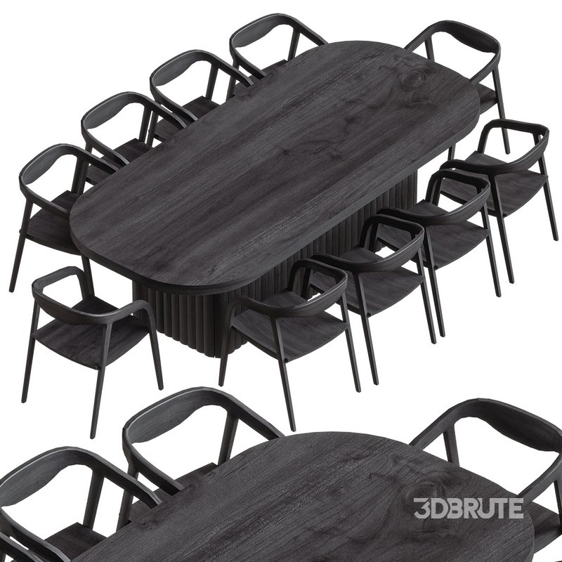 Table chair wooden Image 3