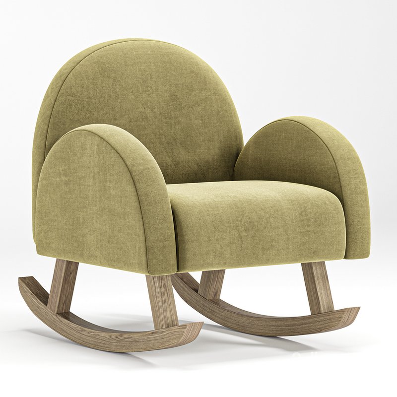 Solid Wood Rainbow Rocker Chair Image 4