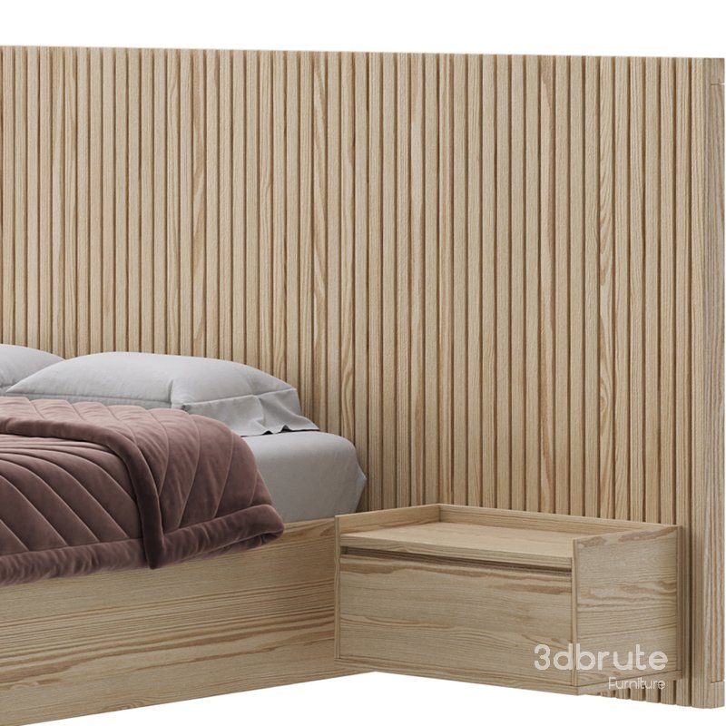 Batten White Oak King Plinth-Base Storage bed Image 25