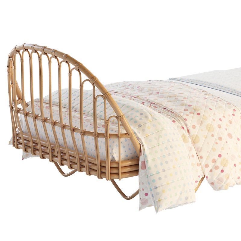 Malu Vintage Rattan Bed Image 2