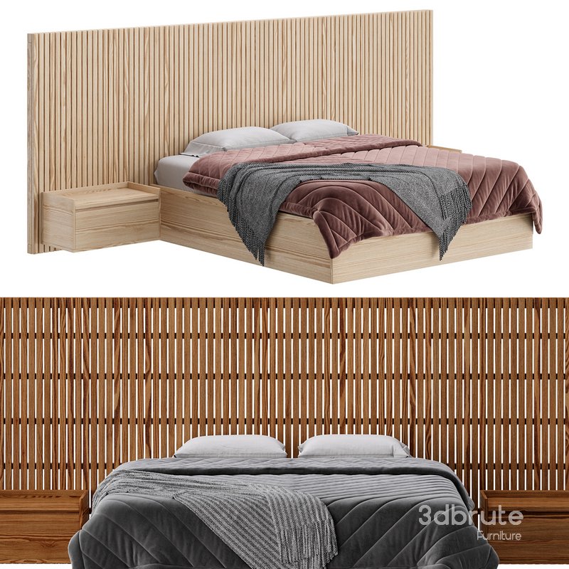 Batten White Oak King Plinth-Base Storage bed Image 26