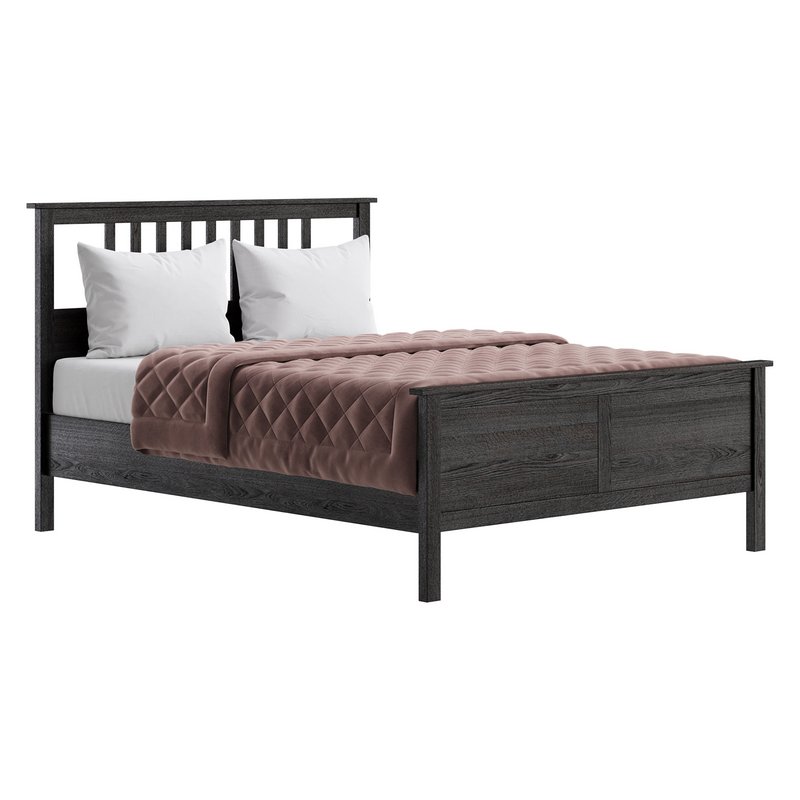 HEMNES Bed frame dark gray stained Image 3