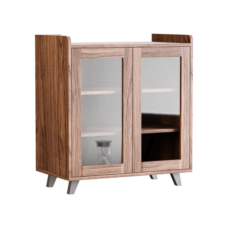 Asian Brown Wood Sideboard Image 3