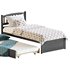 Twin Size Platform Bed Wood Bed Frame with Trundle - Thumbnail 2