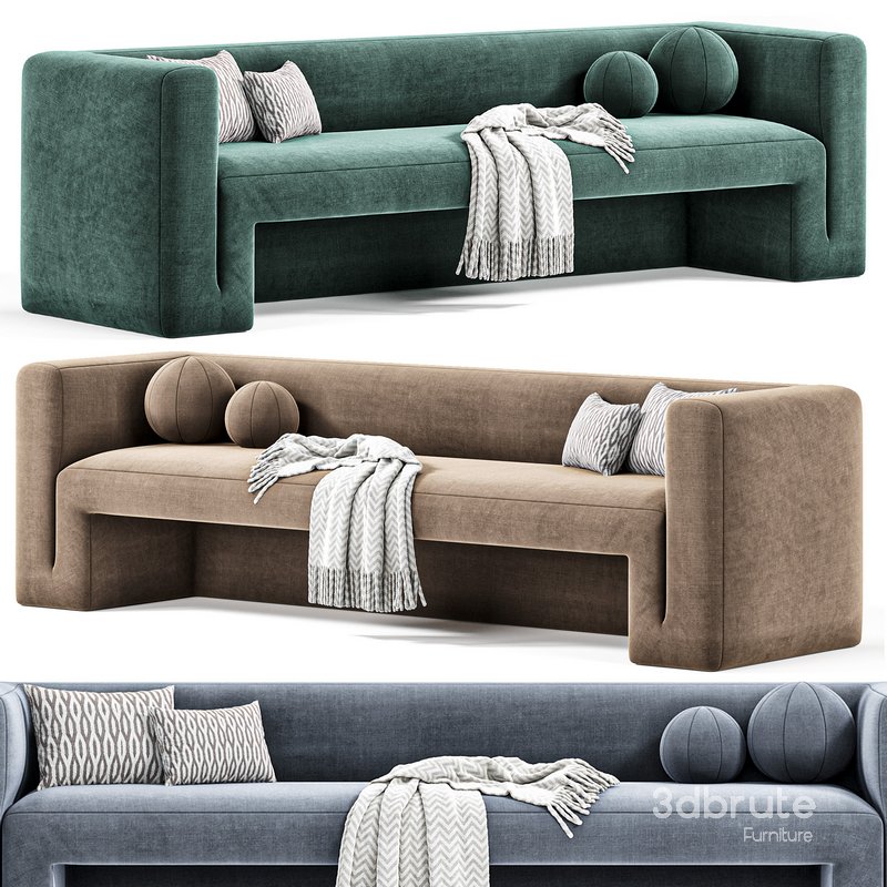 MATRA DEEP TEAL VELVET SOFA BY CB2 Image 1