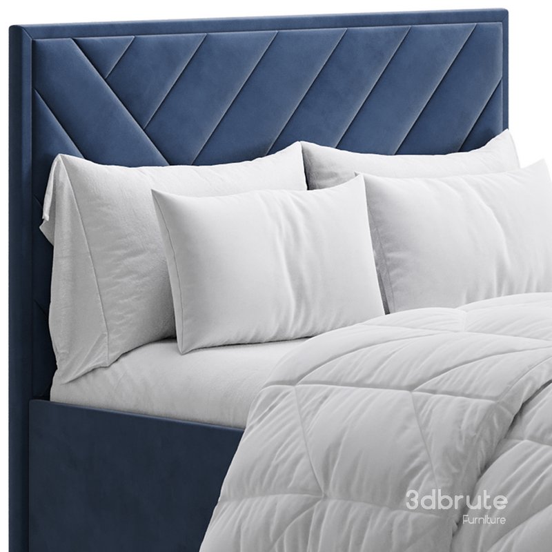 House Beautiful Jay Velvet-Finish Ottoman Bed Image 3