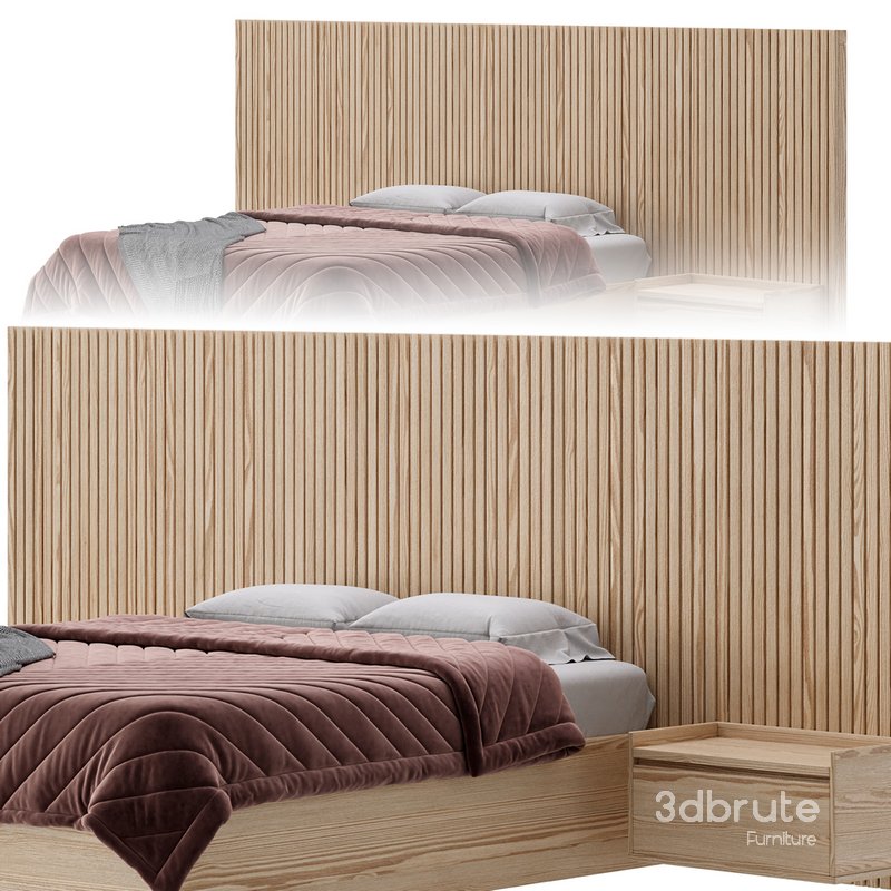 Batten White Oak King Plinth-Base Storage bed Image 28