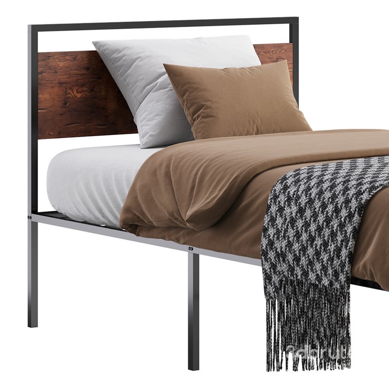 Topeakmart Rustic Metal Bed Image 3