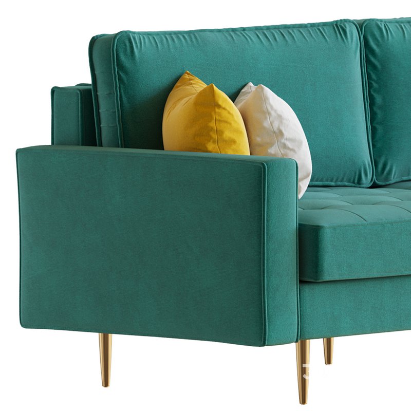 Velvet Fabric Sofa Couch Image 2