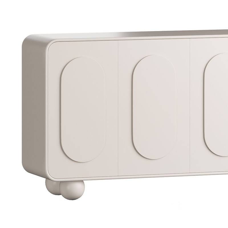 White Solid and Manufactured Wood Sideboard Credenza Image 3
