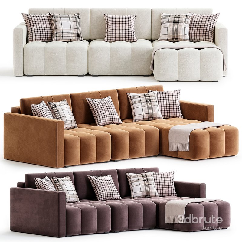 Sofa Retratil Articulado com Chaise BURLE Image 1