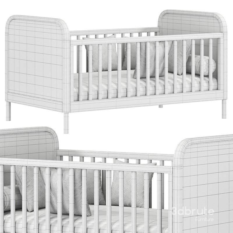 Maren White and Cane Baby Crib By Crateandbarrel Image 3