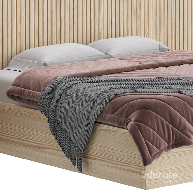 Batten White Oak King Plinth-Base Storage bed Image 4