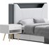 Gray Faux Leather Upholstered Bed - Thumbnail 3