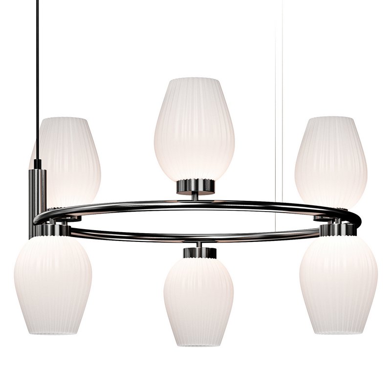 Hanging chandelier with glass shades Image 2