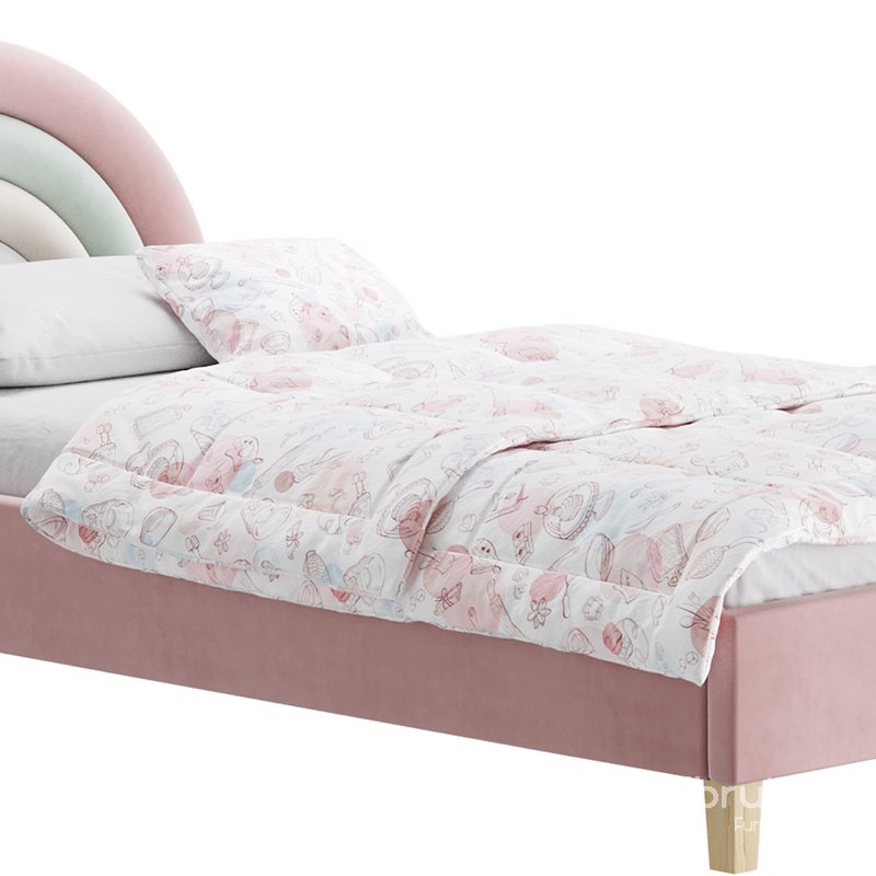 Rainbow Kids Velvet Finish Bed Image 3