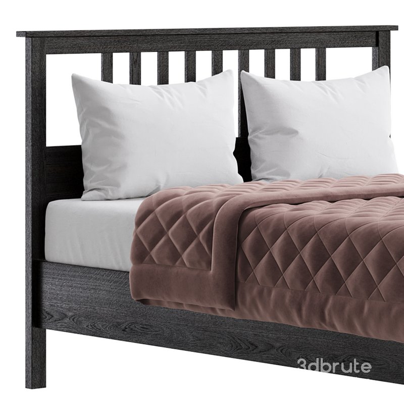HEMNES Bed frame dark gray stained Image 5