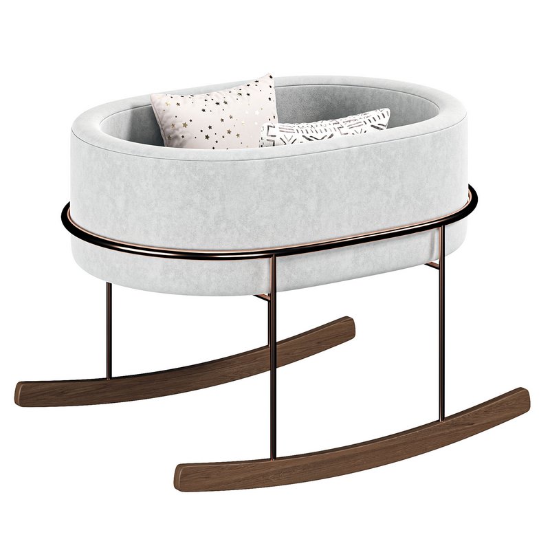 Monte Rockwell White Wood Baby Bassinet By Crateandbarrel Image 3