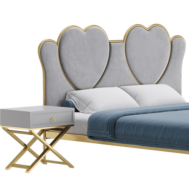 Glam Upholstered Headboard Bed Image 4