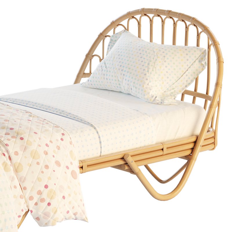 Malu Vintage Rattan Bed Image 4