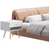 Brown Genuine Leather Upholstered Headboard Queen Size Modern Bed - Thumbnail 7