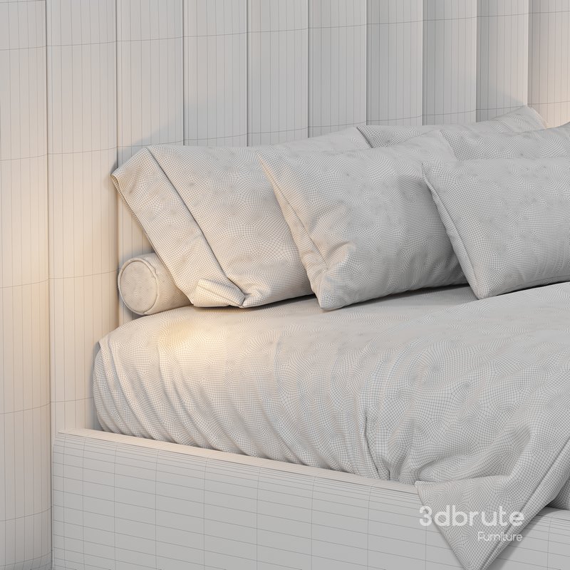 Pablo Cream Velvet Queen Bed Image 4