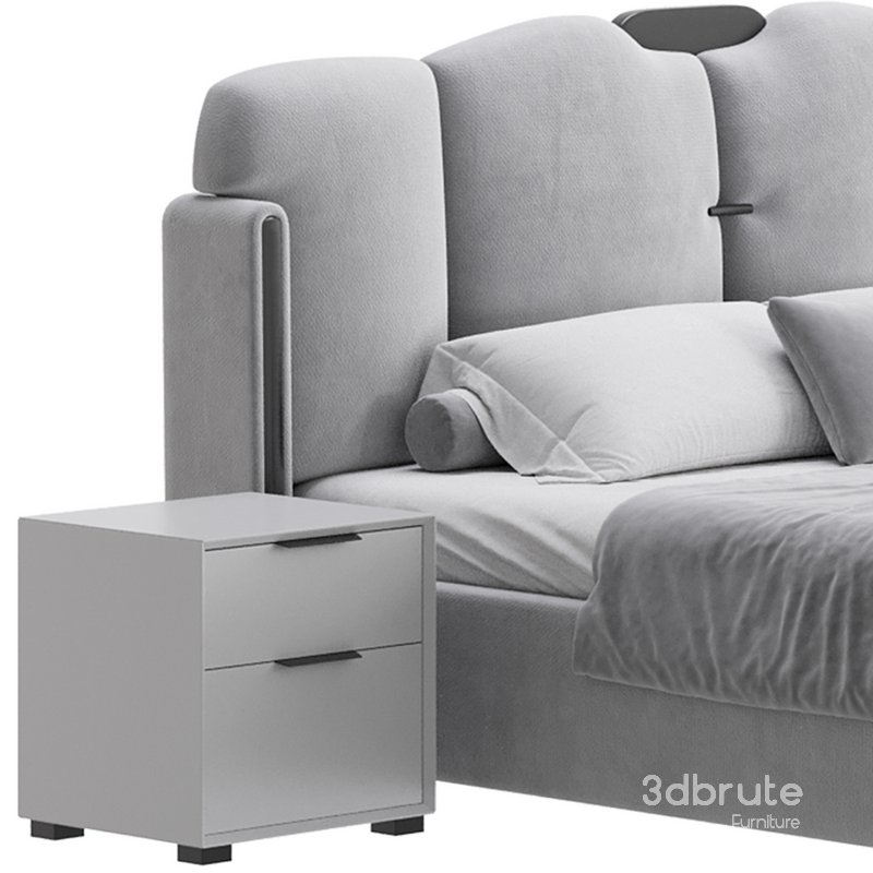 Modern Wingback Upholstered Headboard Bed Image 4