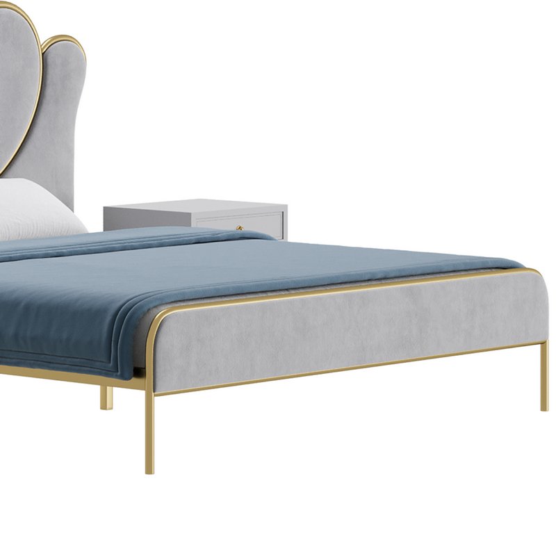 Glam Upholstered Headboard Bed Image 3