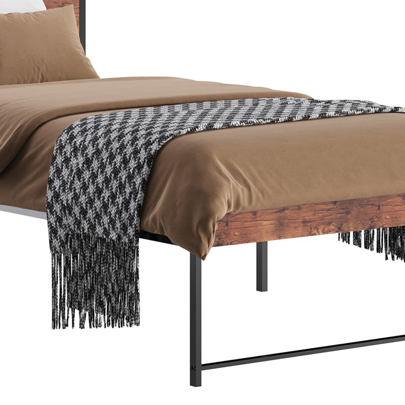 Topeakmart Rustic Metal Bed Image 4
